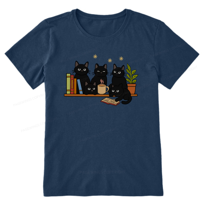 Pagewings Cat On Bookshelf Unisex Classic T-shirt