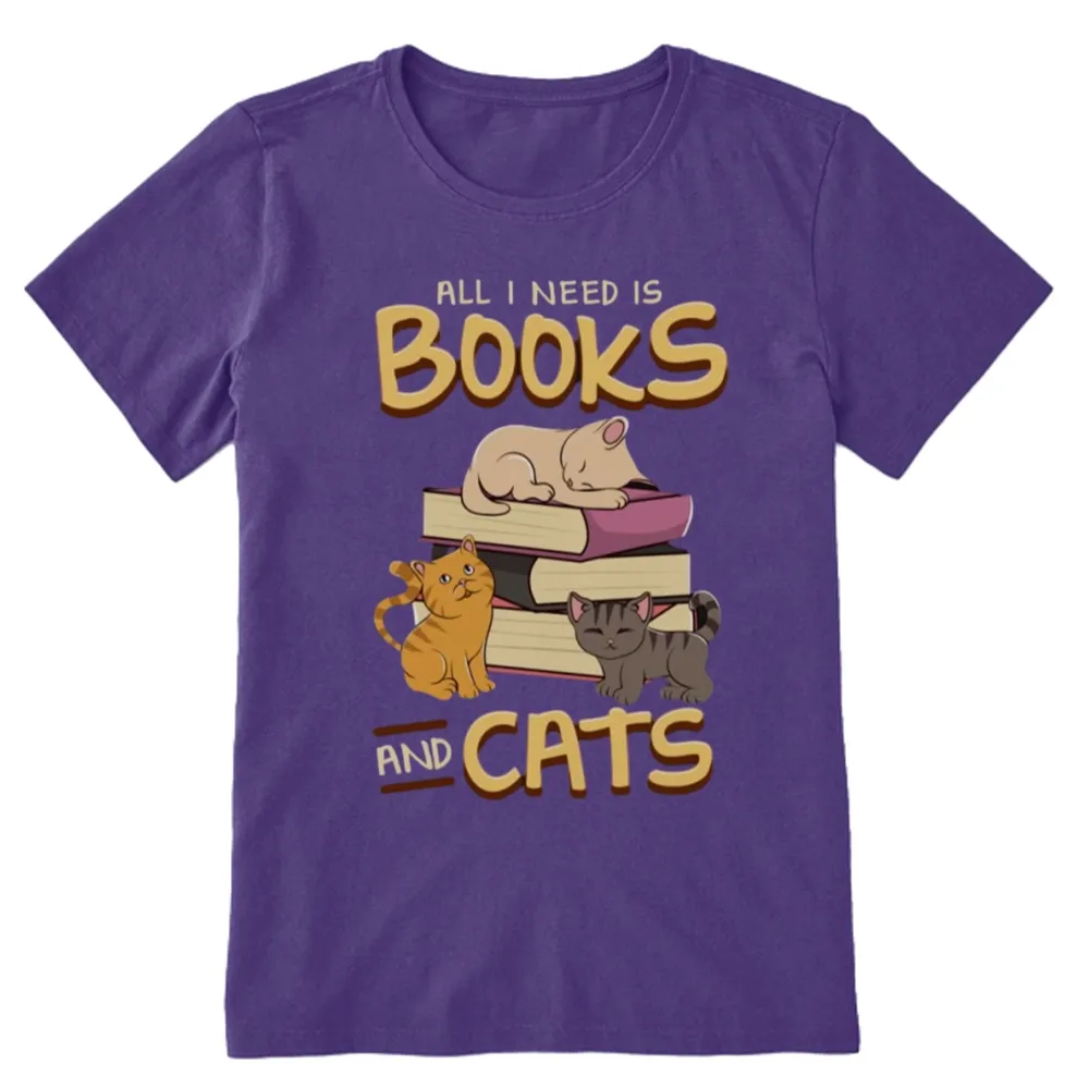 Pagewings All I Need Is Books And Cats Unisex Classic T-shirt