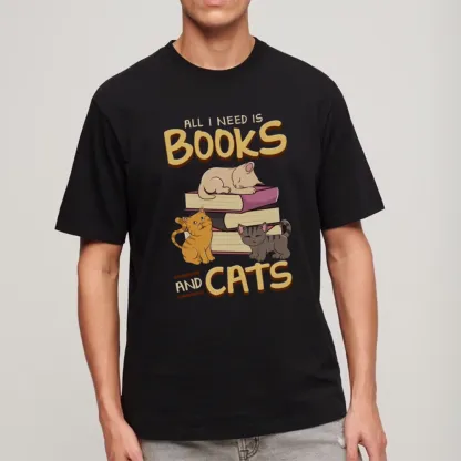 Pagewings All I Need Is Books And Cats Unisex Classic T-shirt