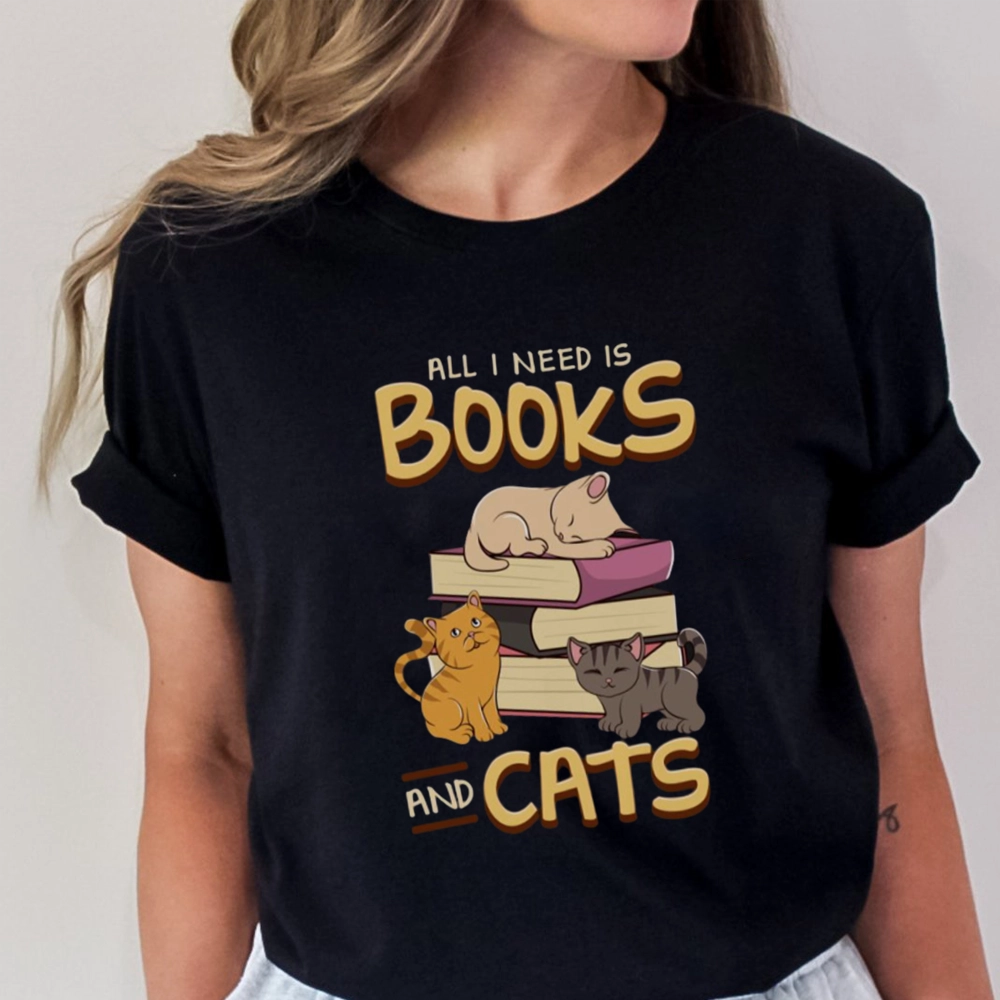Pagewings All I Need Is Books And Cats Unisex Classic T-shirt