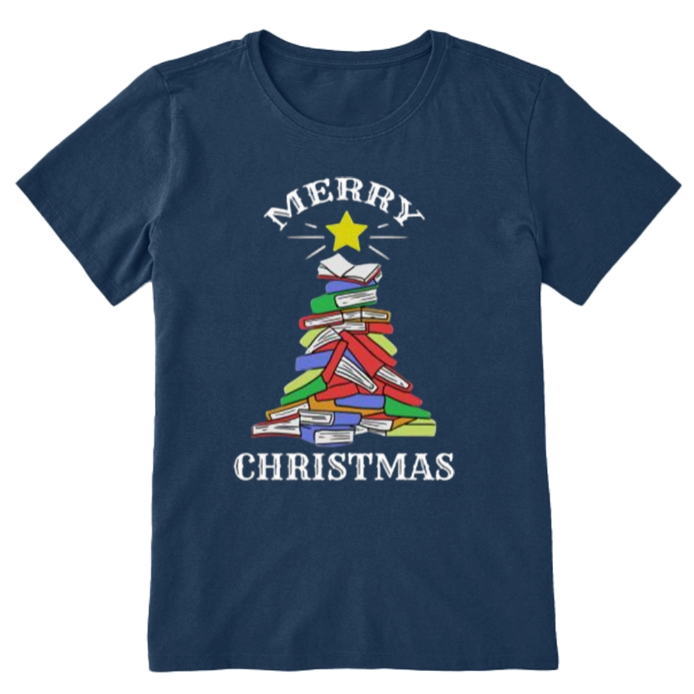 Pagewings Merry Christmas Book Tree Unisex Classic T-shirt
