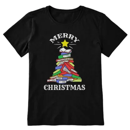 Pagewings Merry Christmas Book Tree Unisex Classic T-shirt