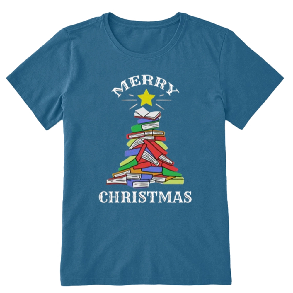 Pagewings Merry Christmas Book Tree Unisex Classic T-shirt