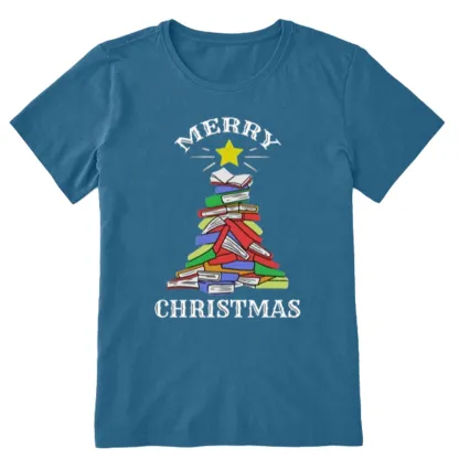 Pagewings Merry Christmas Book Tree Unisex Classic T-shirt