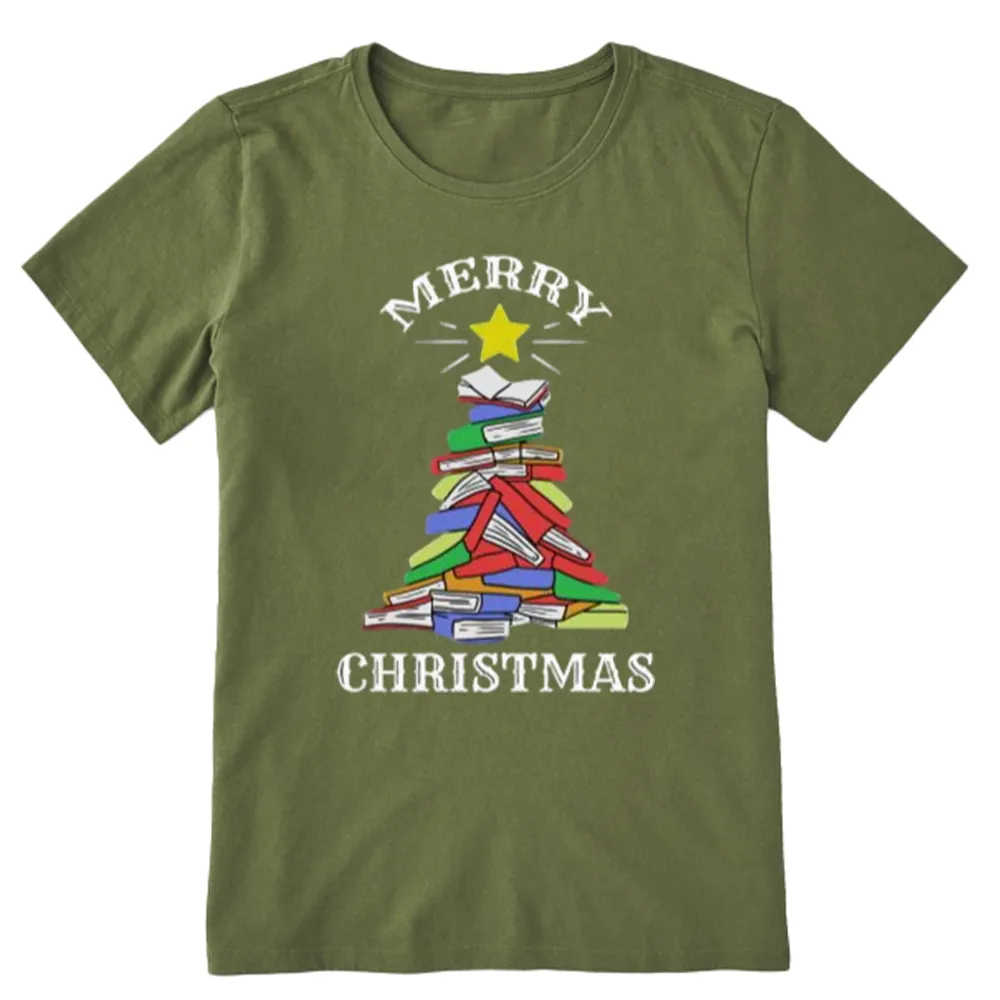 Pagewings Merry Christmas Book Tree Unisex Classic T-shirt