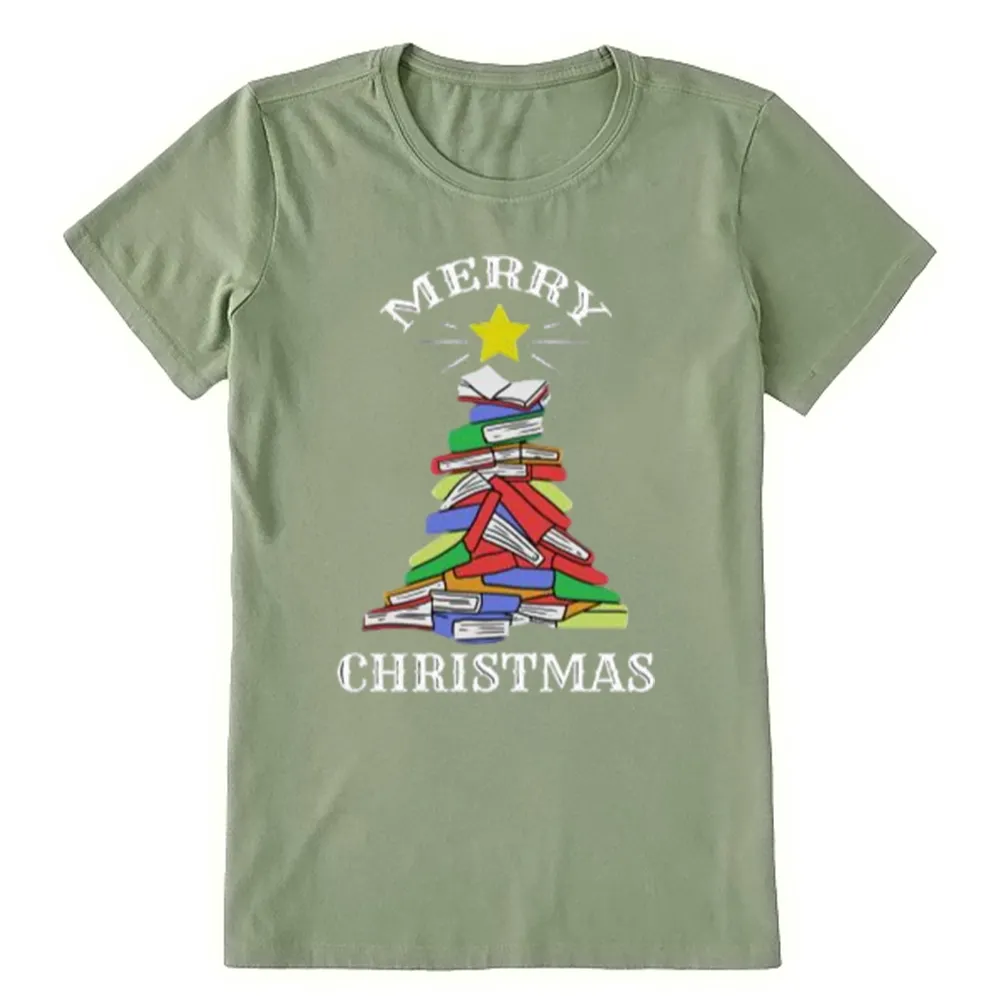 Pagewings Merry Christmas Book Tree Unisex Classic T-shirt