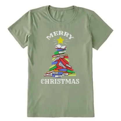 Pagewings Merry Christmas Book Tree Unisex Classic T-shirt