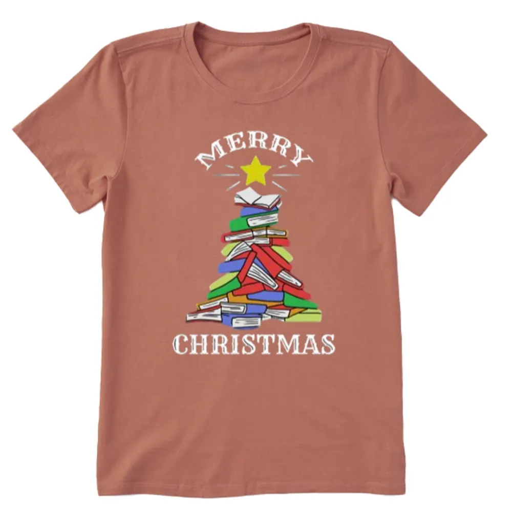 Pagewings Merry Christmas Book Tree Unisex Classic T-shirt