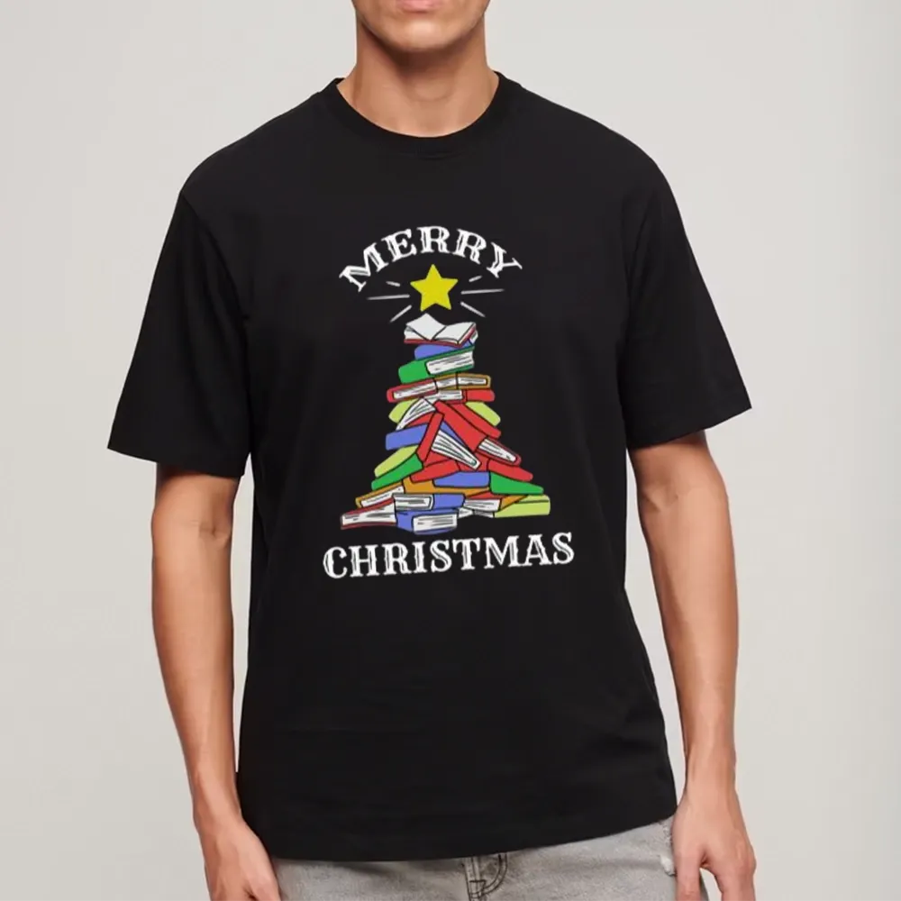 Pagewings Merry Christmas Book Tree Unisex Classic T-shirt