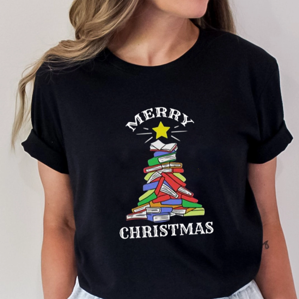 Pagewings Merry Christmas Book Tree Unisex Classic T-shirt