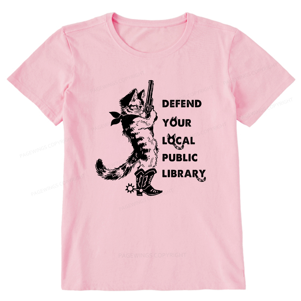 Pagewings Cat Defend Your Local Public Library Unisex Classic T-shirt
