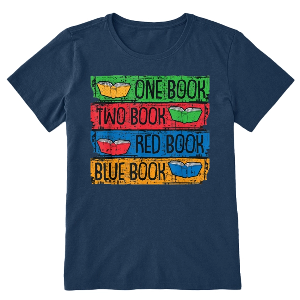 Pagewings One Book Two Books Red Book Blue Book Unisex Classic T-shirt