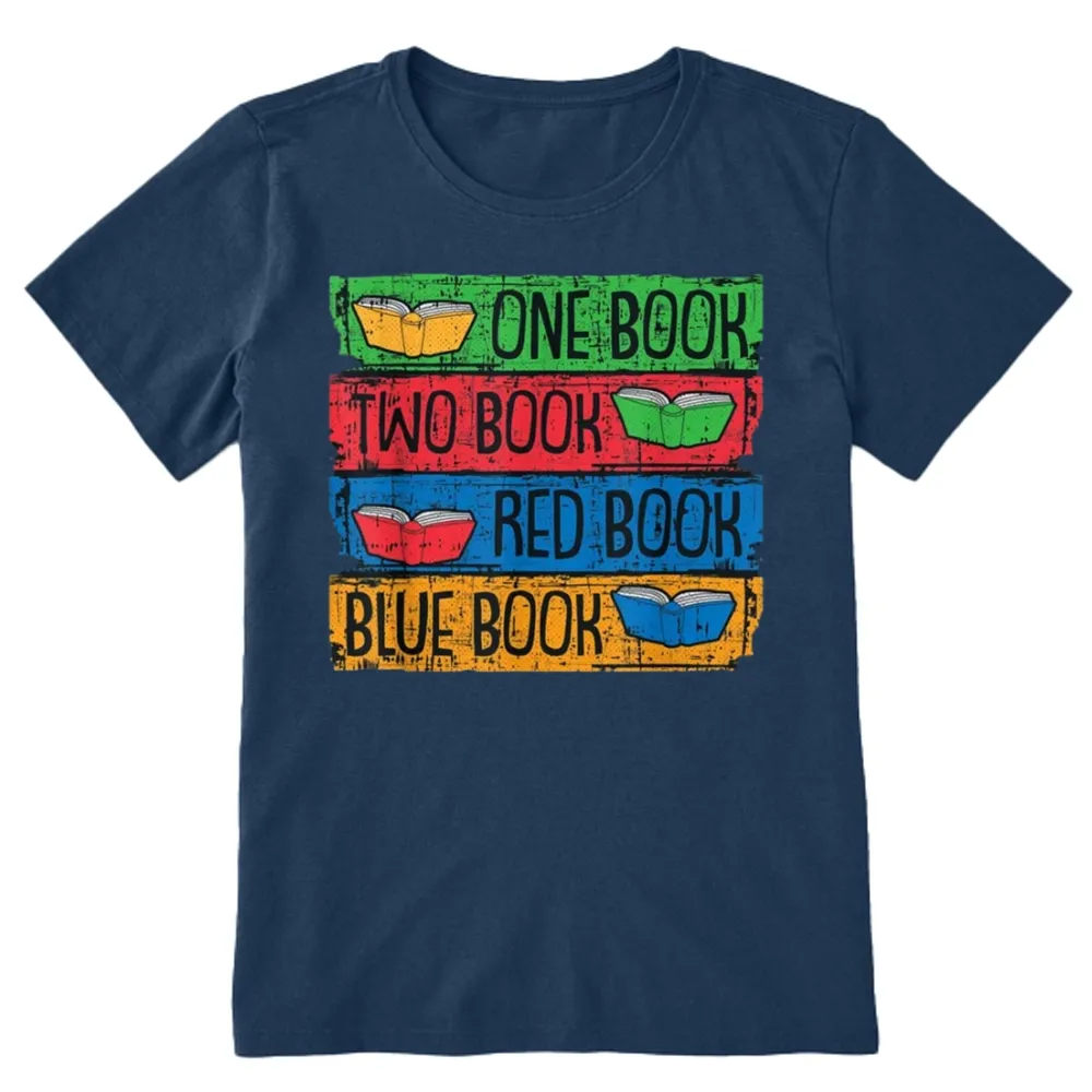 Pagewings One Book Two Books Red Book Blue Book Unisex Classic T-shirt