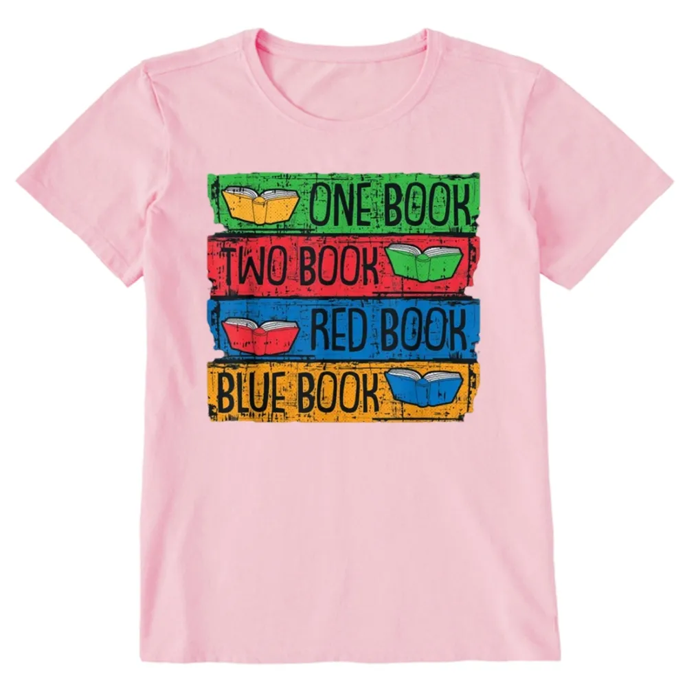 Pagewings One Book Two Books Red Book Blue Book Unisex Classic T-shirt