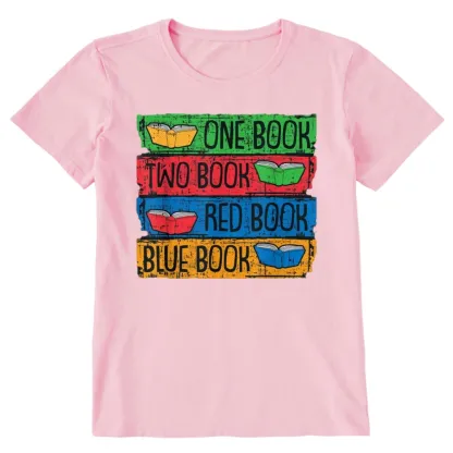 Pagewings One Book Two Books Red Book Blue Book Unisex Classic T-shirt