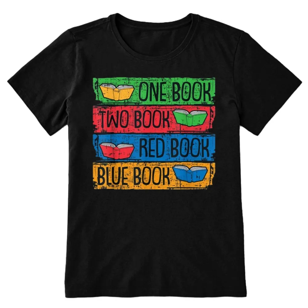 Pagewings One Book Two Books Red Book Blue Book Unisex Classic T-shirt
