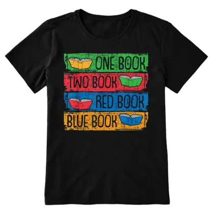 Pagewings One Book Two Books Red Book Blue Book Unisex Classic T-shirt