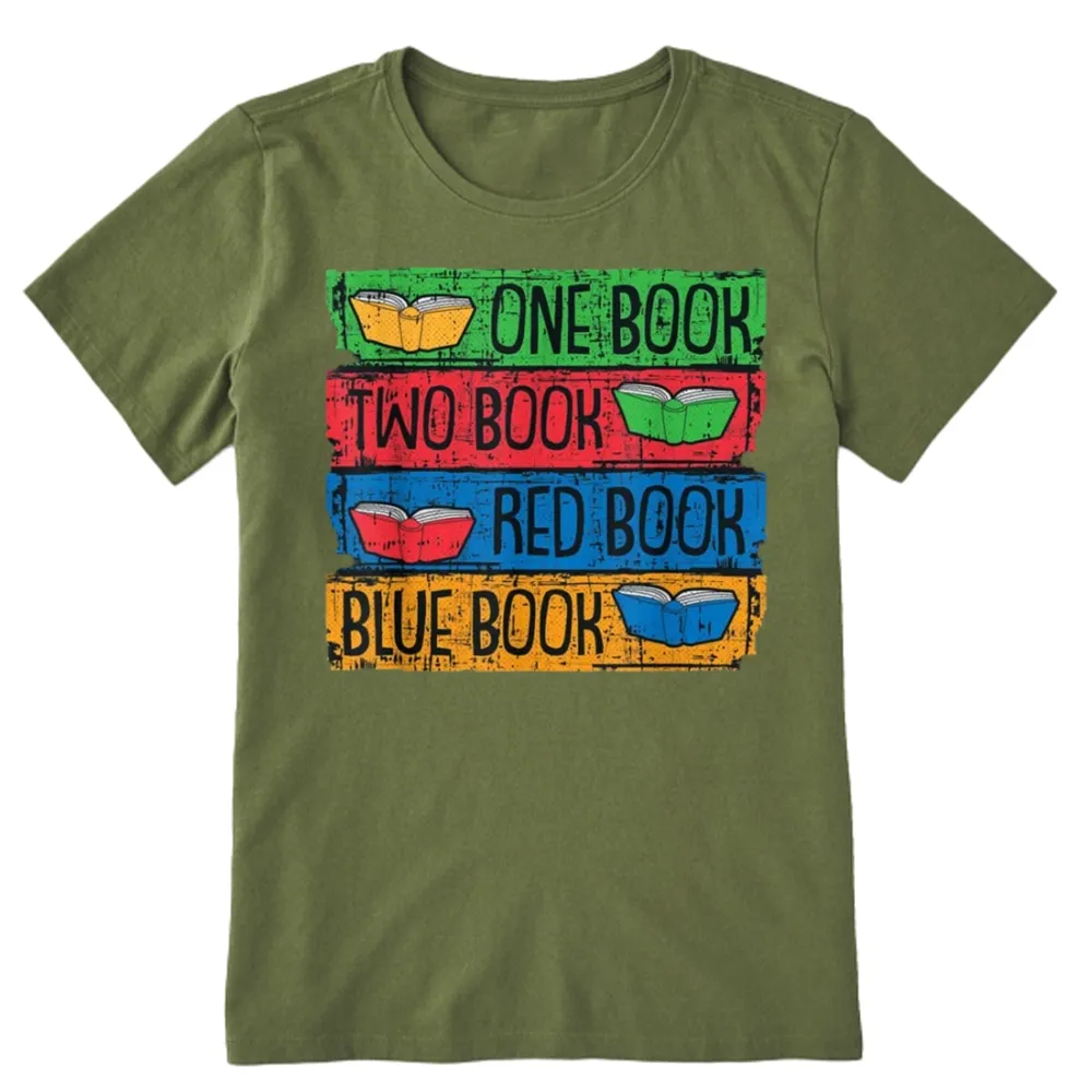 Pagewings One Book Two Books Red Book Blue Book Unisex Classic T-shirt