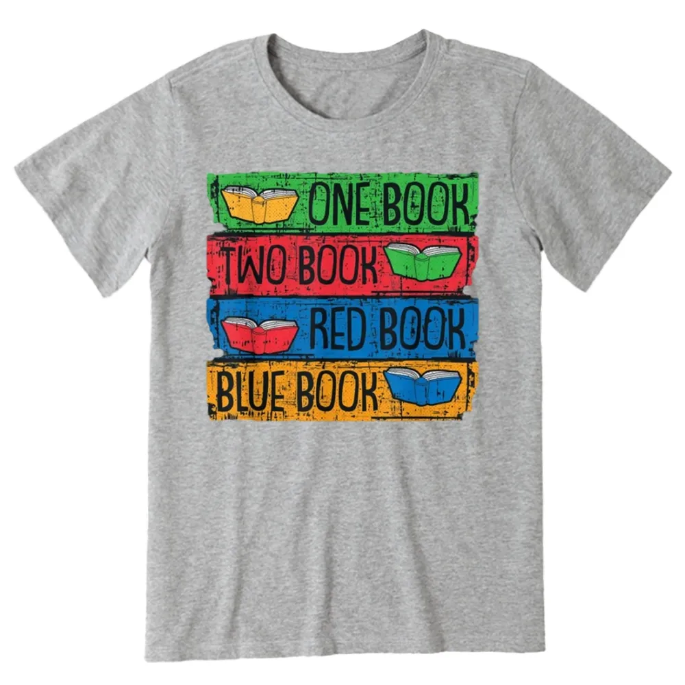 Pagewings One Book Two Books Red Book Blue Book Unisex Classic T-shirt