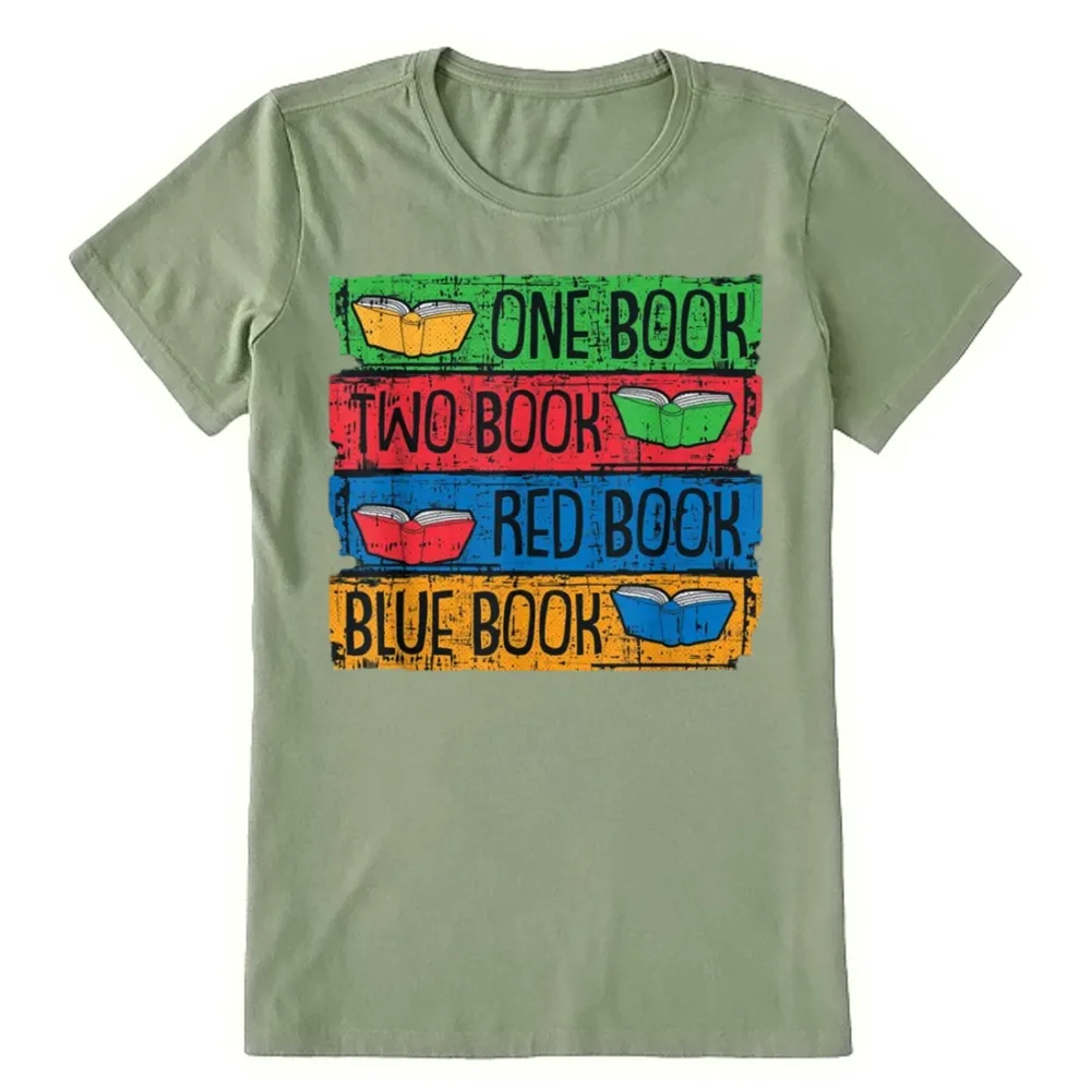 Pagewings One Book Two Books Red Book Blue Book Unisex Classic T-shirt