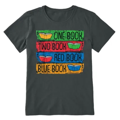 Pagewings One Book Two Books Red Book Blue Book Unisex Classic T-shirt