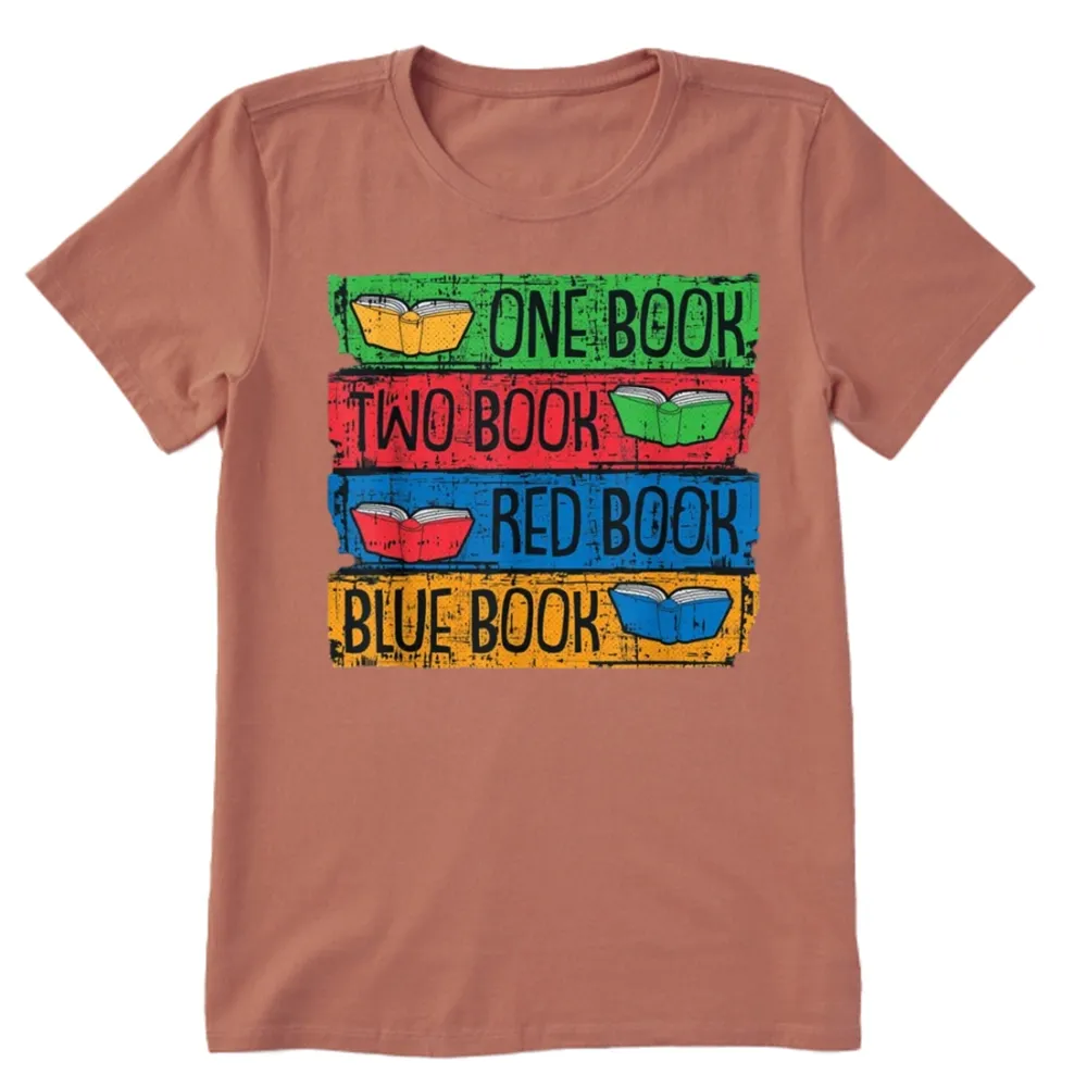 Pagewings One Book Two Books Red Book Blue Book Unisex Classic T-shirt