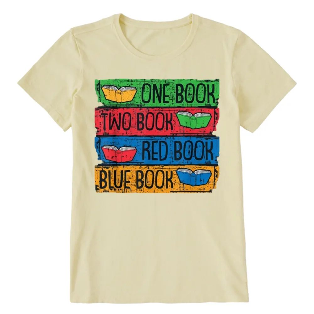 Pagewings One Book Two Books Red Book Blue Book Unisex Classic T-shirt