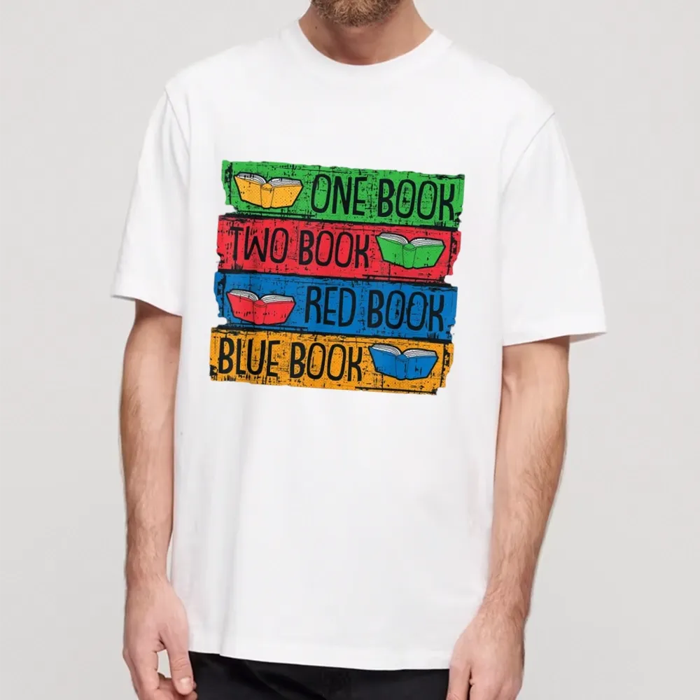 Pagewings One Book Two Books Red Book Blue Book Unisex Classic T-shirt