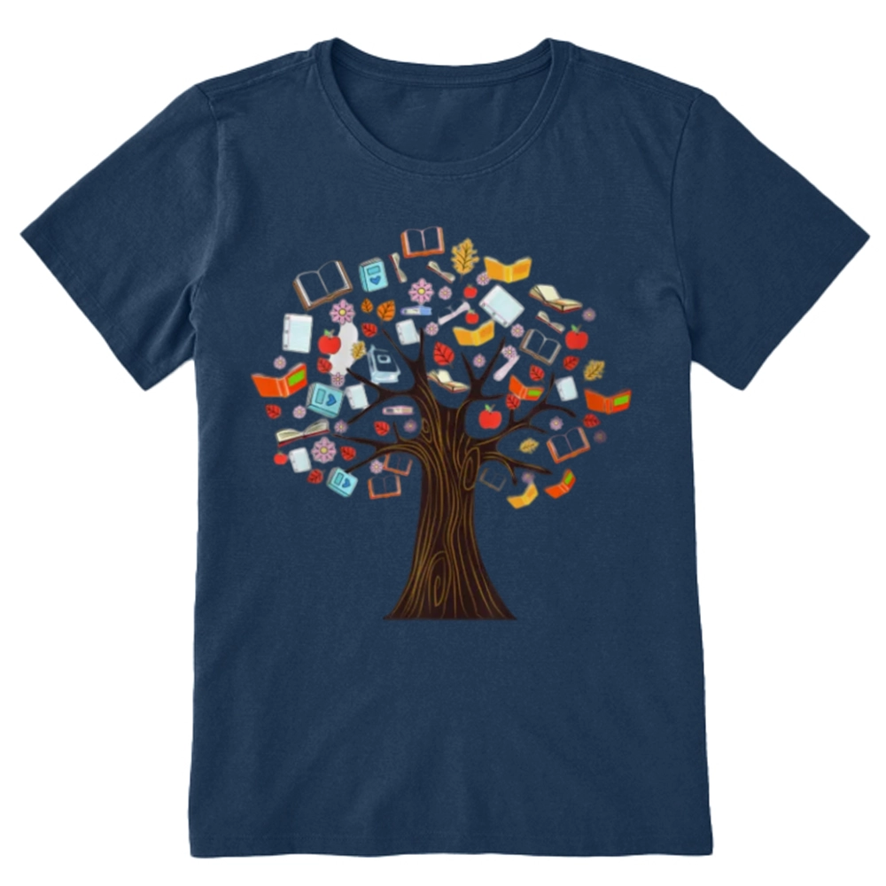 Pagewings Book Tree Vintage Graphic Unisex Classic T-shirt