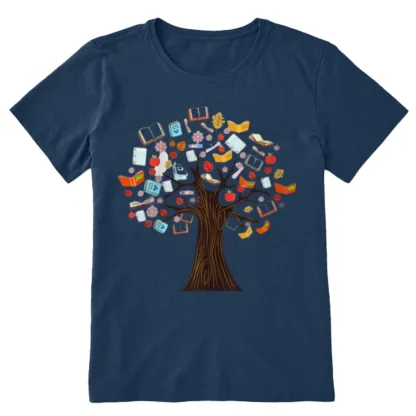 Pagewings Book Tree Vintage Graphic Unisex Classic T-shirt