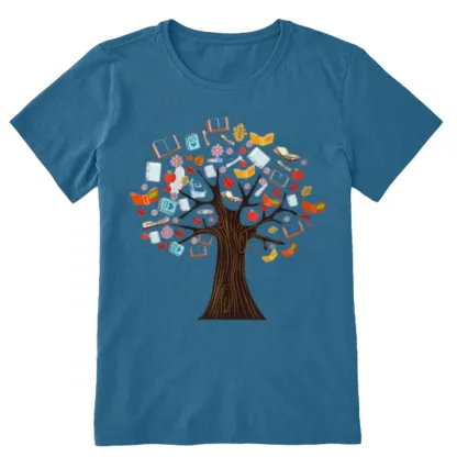 Pagewings Book Tree Vintage Graphic Unisex Classic T-shirt
