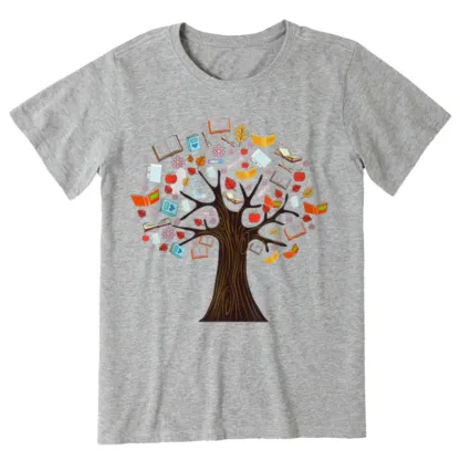 Pagewings Book Tree Vintage Graphic Unisex Classic T-shirt