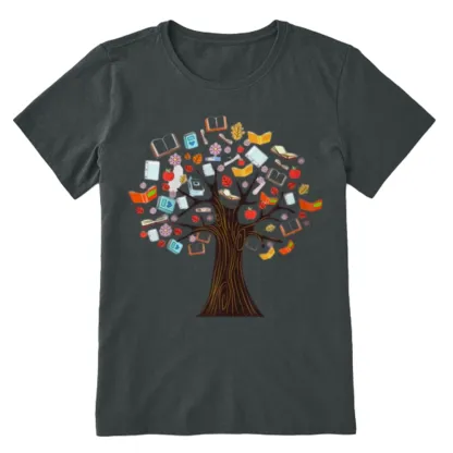 Pagewings Book Tree Vintage Graphic Unisex Classic T-shirt