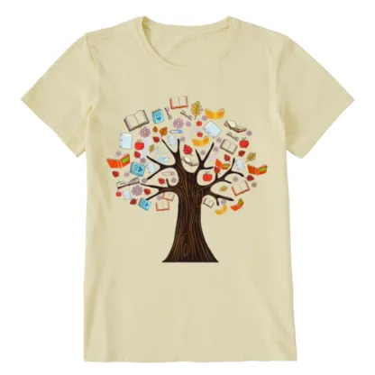 Pagewings Book Tree Vintage Graphic Unisex Classic T-shirt