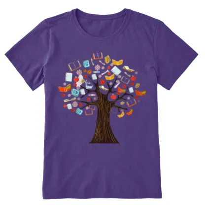 Pagewings Book Tree Vintage Graphic Unisex Classic T-shirt