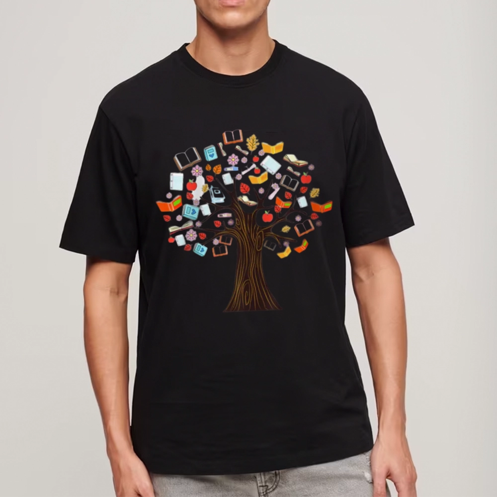 Pagewings Book Tree Vintage Graphic Unisex Classic T-shirt