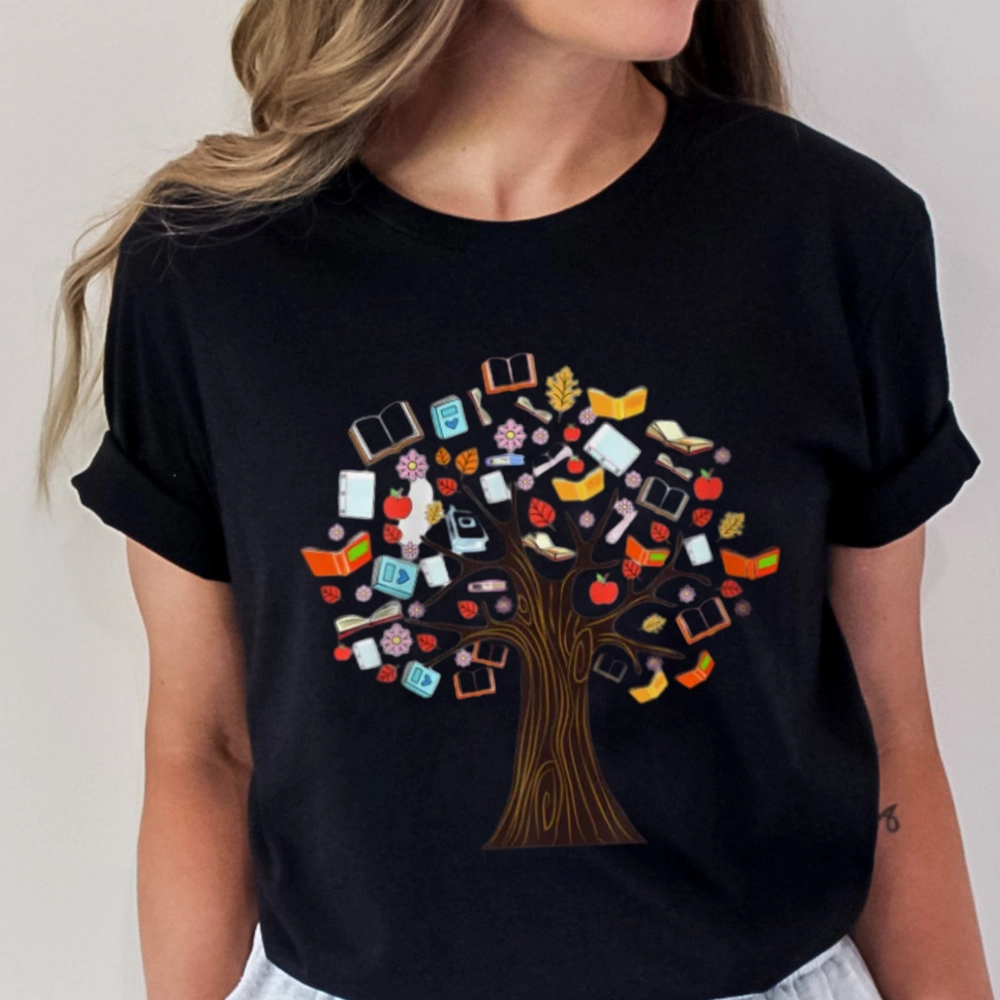 Pagewings Book Tree Vintage Graphic Unisex Classic T-shirt