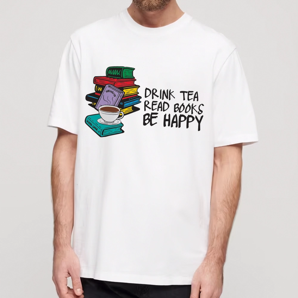 Pagewings Drink Tea Read Books Be Happy Unisex Classic T-shirt