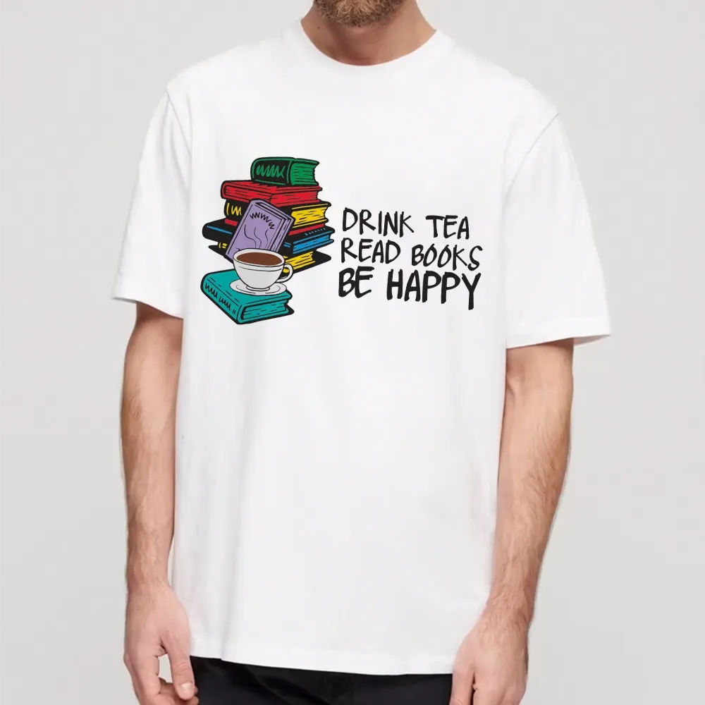 Pagewings Drink Tea Read Books Be Happy Unisex Classic T-shirt