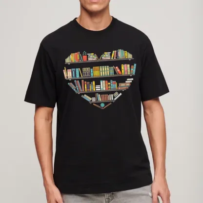 Pagewings Heart Bookshelves Unisex Classic T-shirt