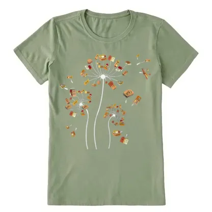 Pagewings Dandelion Flower Books Unisex Classic T-shirt