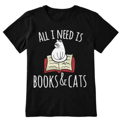 Pagewings All I Need Is Book & Cat Unisex Classic T-shirt