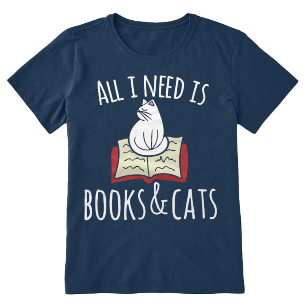 Pagewings All I Need Is Book & Cat Unisex Classic T-shirt
