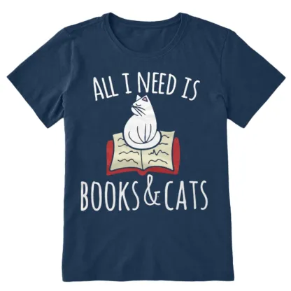 Pagewings All I Need Is Book & Cat Unisex Classic T-shirt