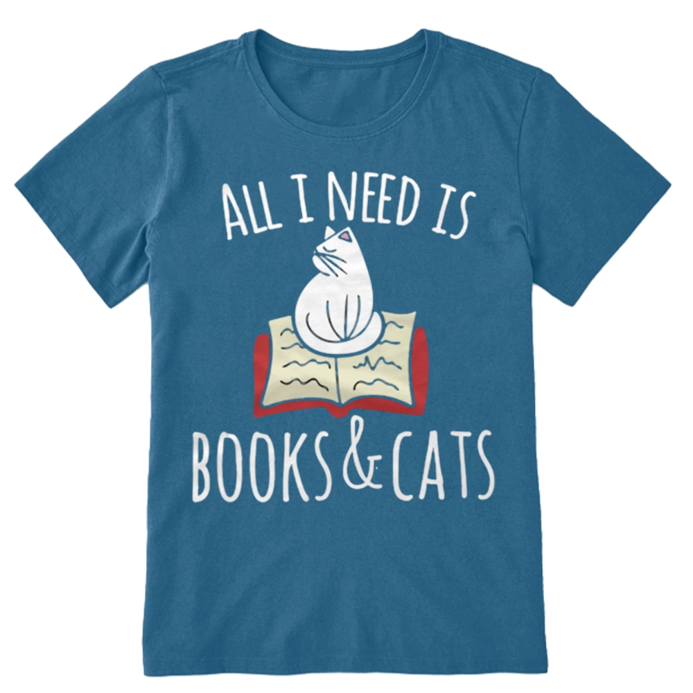 Pagewings All I Need Is Book & Cat Unisex Classic T-shirt