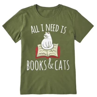 Pagewings All I Need Is Book & Cat Unisex Classic T-shirt
