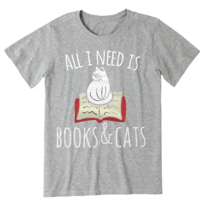 Pagewings All I Need Is Book & Cat Unisex Classic T-shirt