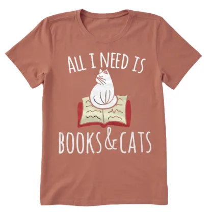 Pagewings All I Need Is Book & Cat Unisex Classic T-shirt