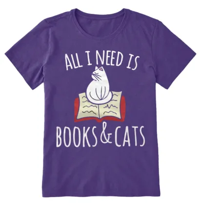 Pagewings All I Need Is Book & Cat Unisex Classic T-shirt