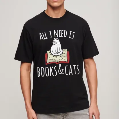 Pagewings All I Need Is Book & Cat Unisex Classic T-shirt